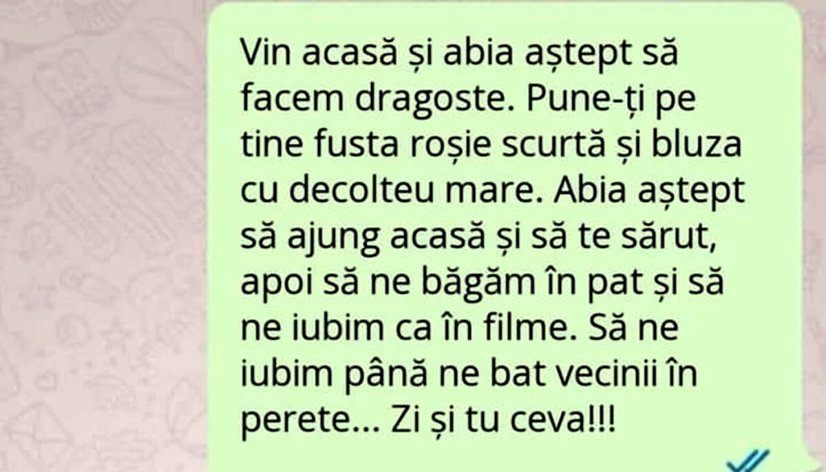 Imagine Stire Bancul sfârșitului de săptămână | „Vin acasă și abia aștept să facem dragoste” | 2review.ro