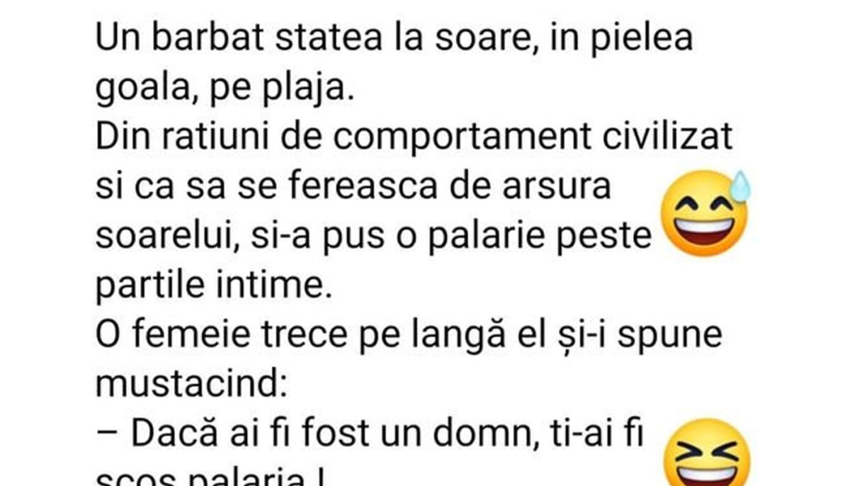 Imagine Stire BANCUL ZILEI | Un bărbat stătea la soare, în pielea goală, pe plajă | 2review.ro