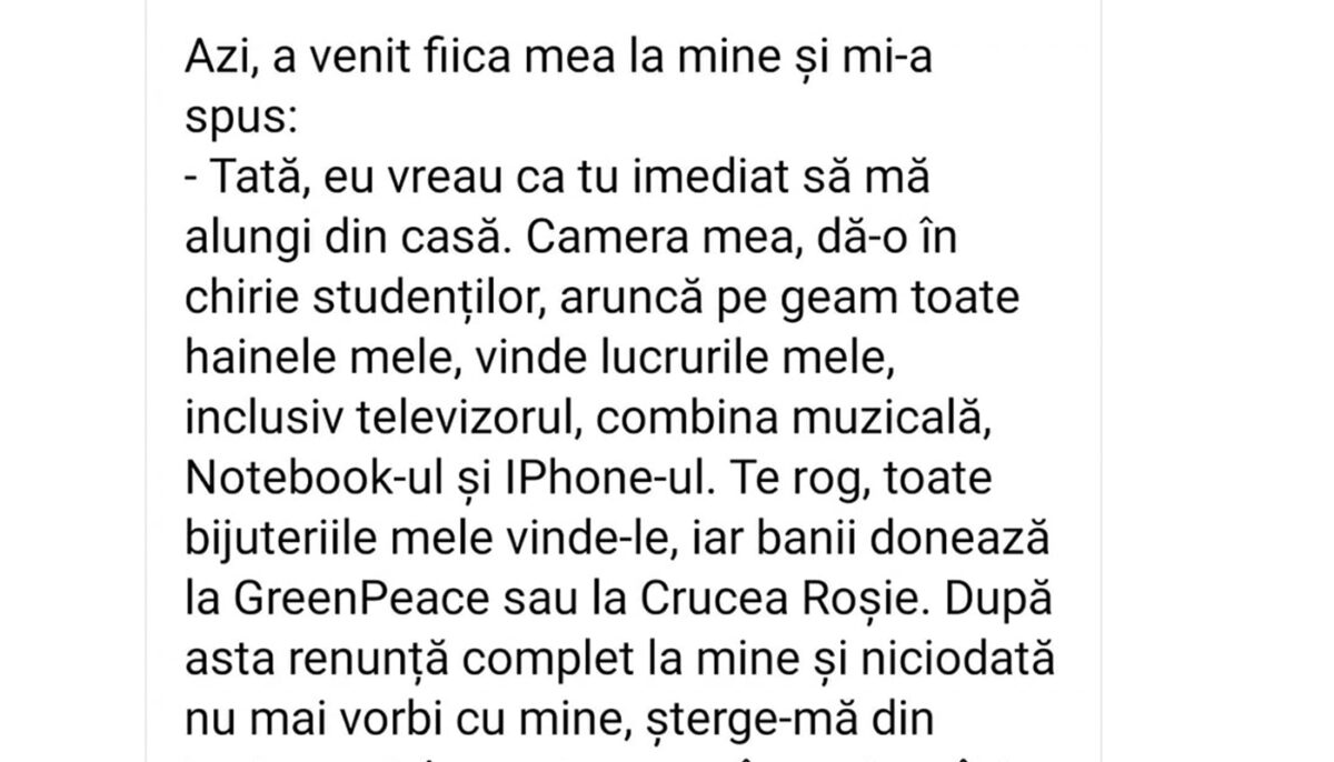 Imagine Stire BANC | Azi mi-a spus fiica mea: „Tată, vreau să mă alungi din casă imediat!” | 2review.ro