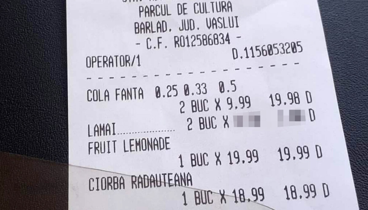 Notă de plată halucinantă într-un restaurant din Bârlad: Au taxat și felia de lămâie din Cola! Câți lei au cerut pentru ea