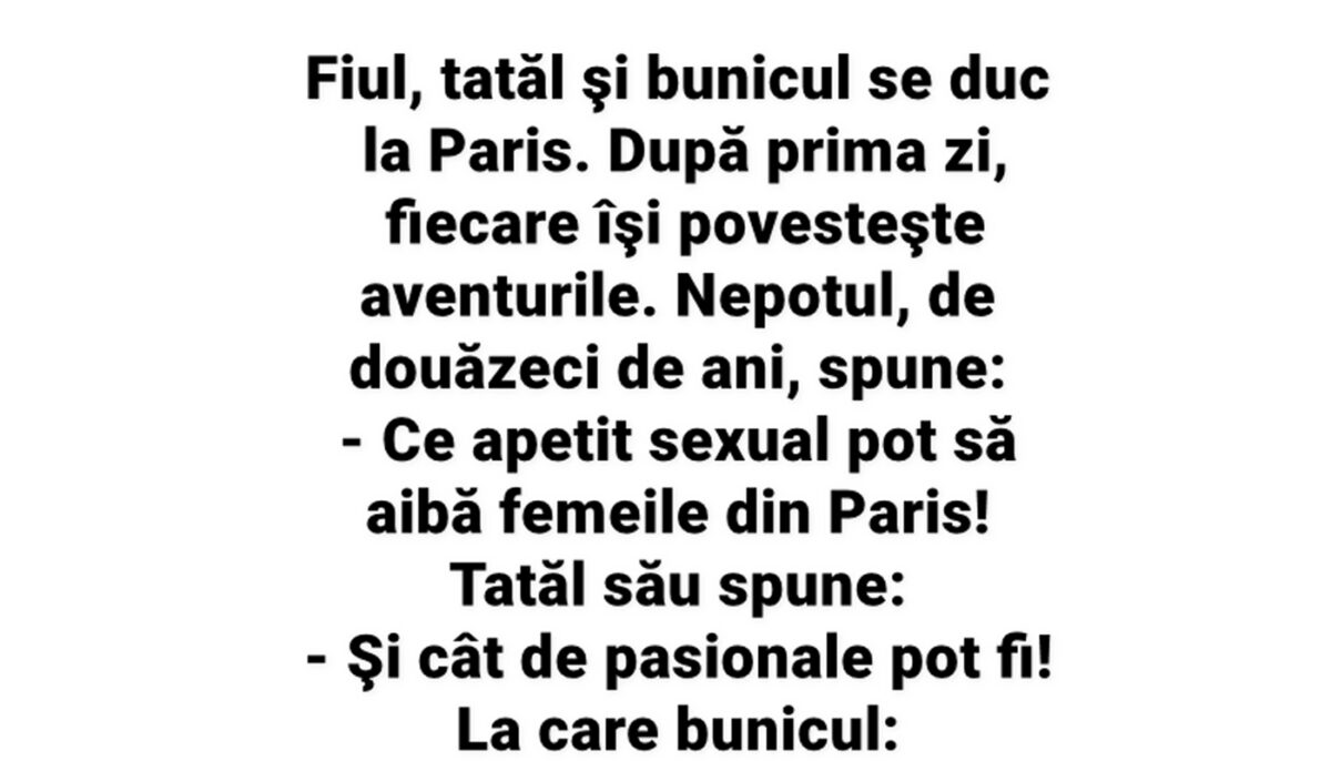 Imagine Stire BANCUL ZILEI | „Ce apetit sexual pot să aibă femeile din Paris!” | 2review.ro