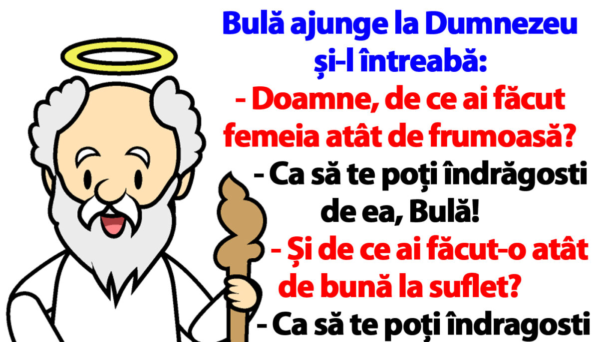 Imagine Stire BANC | Bulă ajunge la Dumnezeu și-l întreabă: „Doamne, de ce ai făcut femeia atât de frumoasă?” | 2review.ro