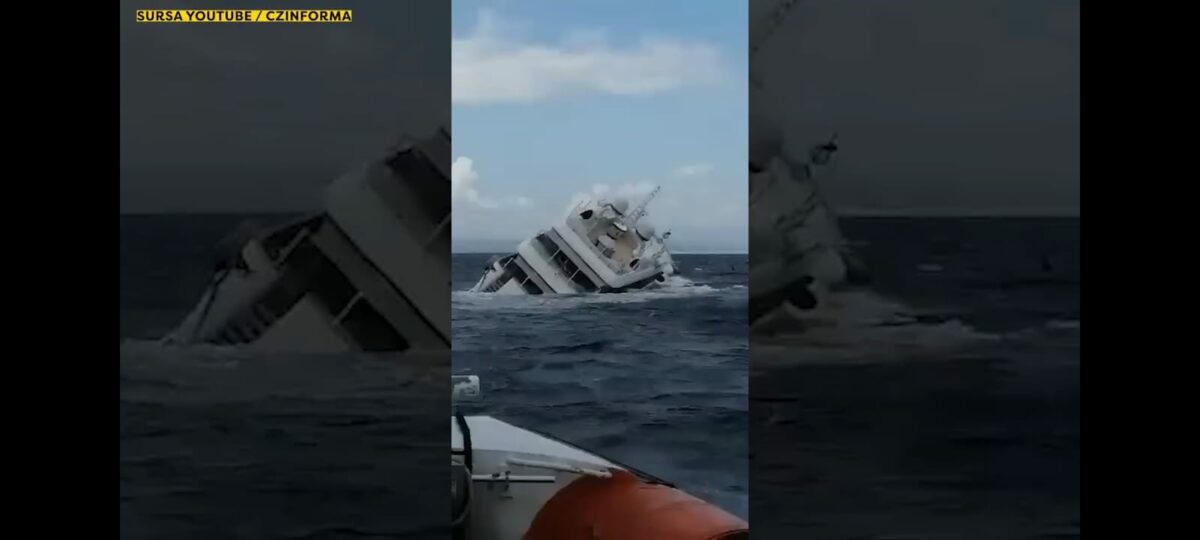 Un iaht de lux s-a scufundat în apele Golfului Squillance, din Italia. Membrii echipajului, salvați de o navă de patrulare românească