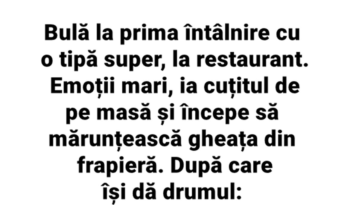 Imagine Stire BANC | Bulă și Alinuța, la prima întâlnire, la restaurant | 2review.ro