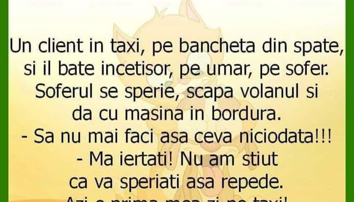 Imagine Stire BANC | Un client, în taxi, stă pe bancheta din spate și îl bate pe șofer, pe umăr | 2review.ro