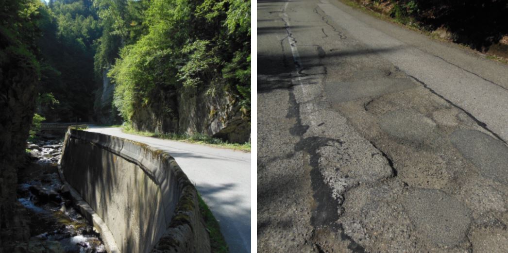 Localnicii din Valea Jiului se plâng de starea drumului naţional: „În scurt timp nu o să mai admirăm peisajul minunat”