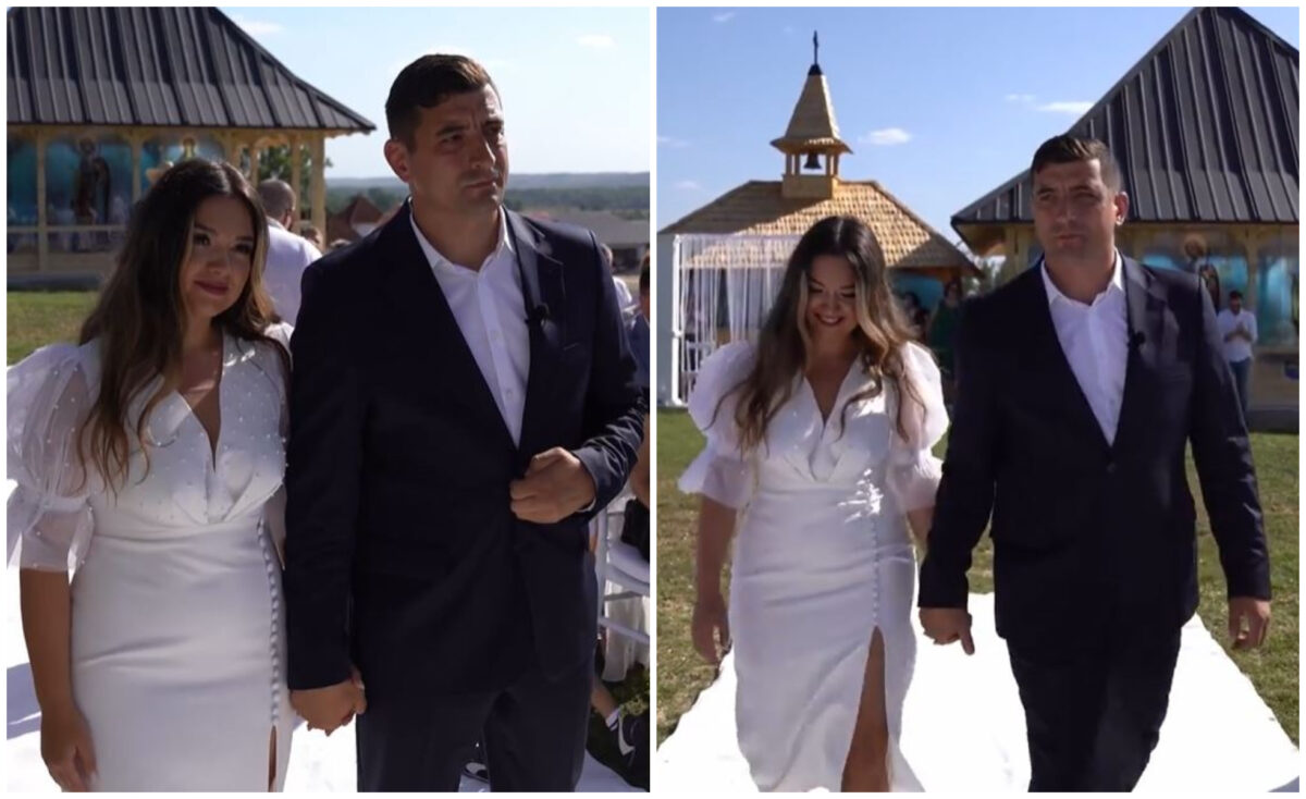 Imagine Stire Cum a arătat rochia Ilincăi Munteanu de la cununia civilă cu George Simion? Detaliul care a atras atenţia tuturor | 2review.ro