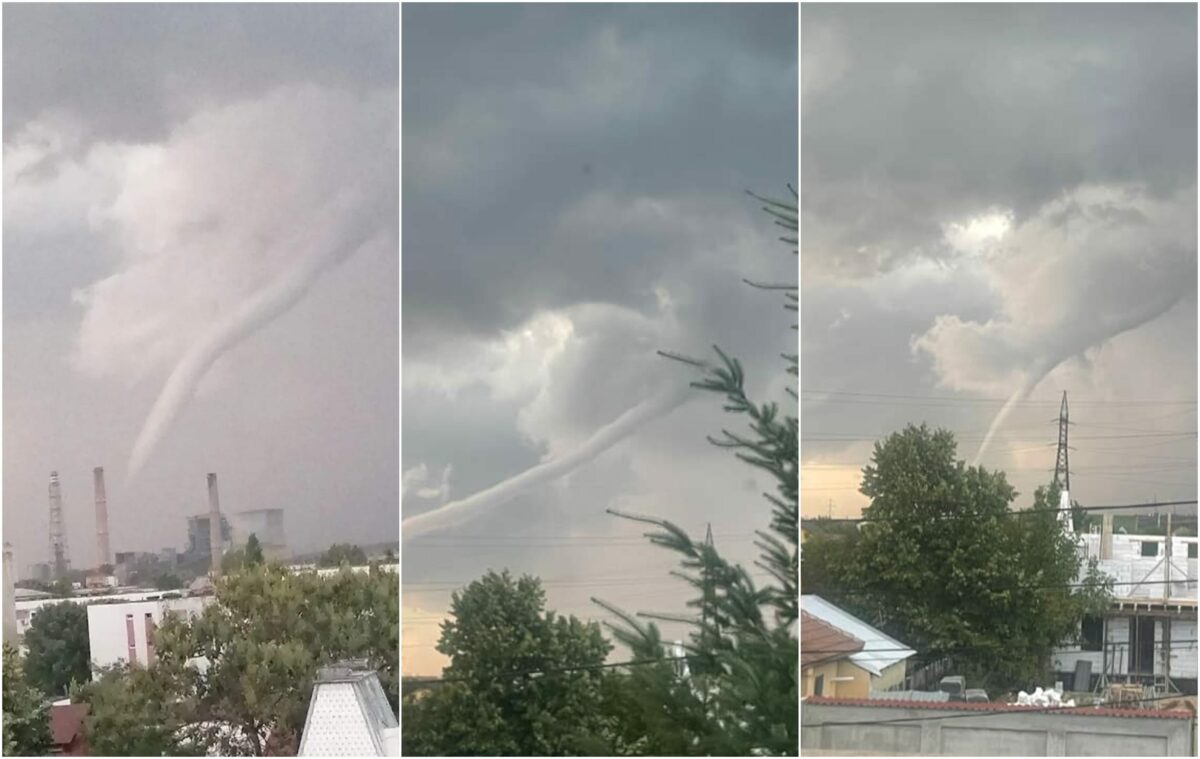 VIDEO | O tornadă a fost vizibilă deasupra Craiovei. Oamenii au intrat în panică