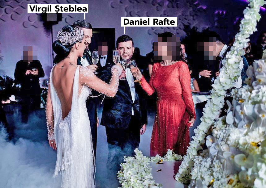 Daniel Rafte, alături de finii lui, la petrecerea de după nuntă
