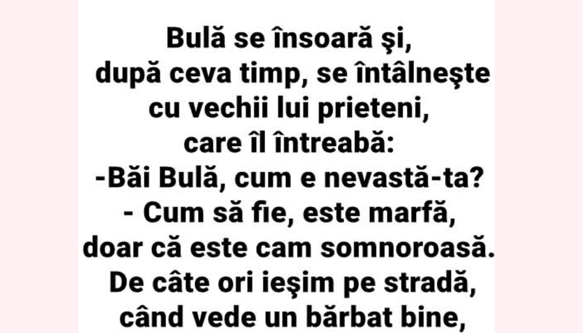 Imagine Stire BANCUL ZILEI | Bulă se însoară și se întâlnește cu prietenii | 2review.ro