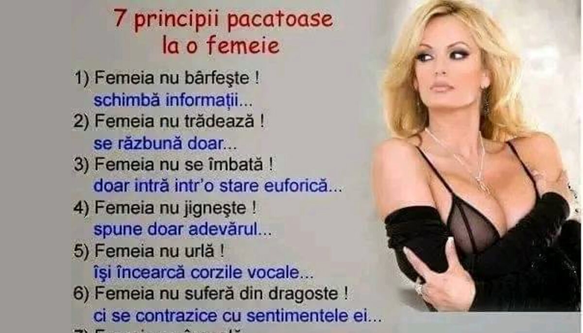 Imagine Stire Bancul începutului de săptămână | Cele 7 principii păcătoase ale femeilor | 2review.ro