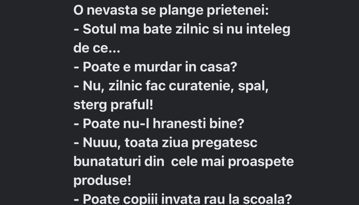Imagine Stire BANC | „Soțul meu mă bate zilnic și nu înțeleg de ce” | 2review.ro