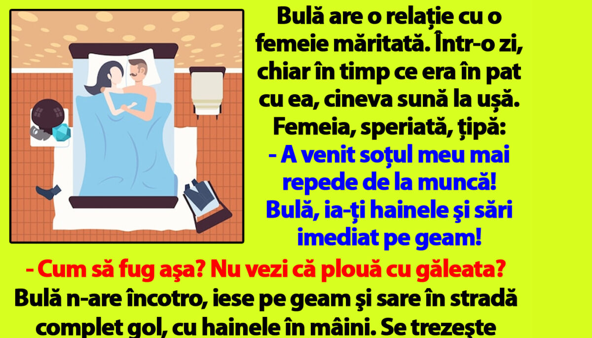 Imagine Stire BANC | Bulă are o relație cu o femeie măritată. Într-o zi, chiar în timp ce era în pat cu ea, cineva sună la ușă | 2review.ro