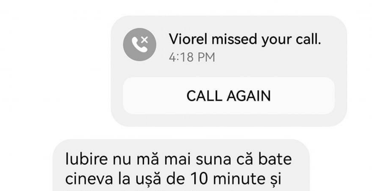 Imagine Stire Bancul zilei. „Iubire nu mă mai suna că bate cineva la ușă și…” | 2review.ro