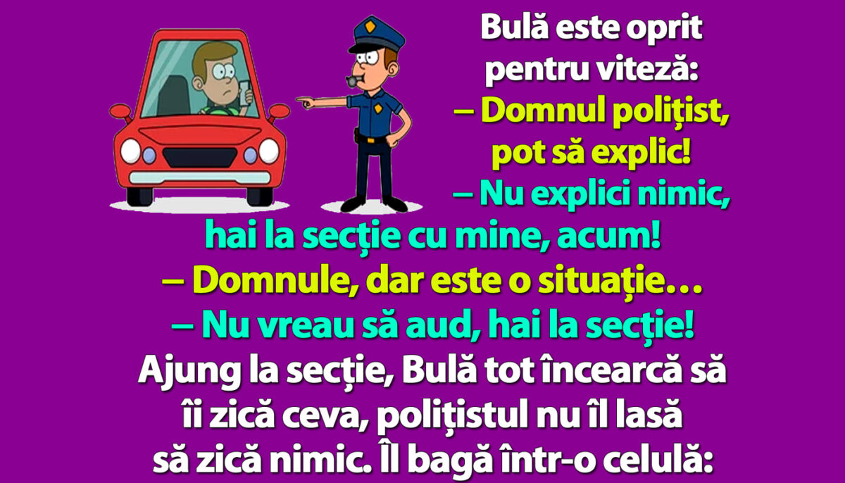 Imagine Stire BANC | Bulă este oprit pentru viteză: „Domnul polițist, pot să explic!” | 2review.ro