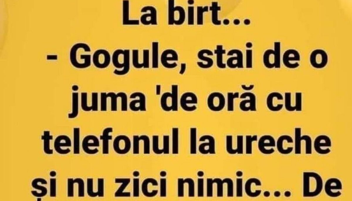 Imagine Stire BANCUL ZILEI | „Gogule, stai de o juma’ de oră cu telefonul la ureche și nu zici nimic” | 2review.ro