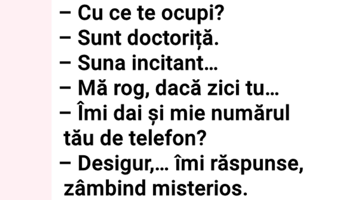 Imagine Stire BANCUL ZILEI | „Îmi dai și mie numărul tău de telefon?” | 2review.ro