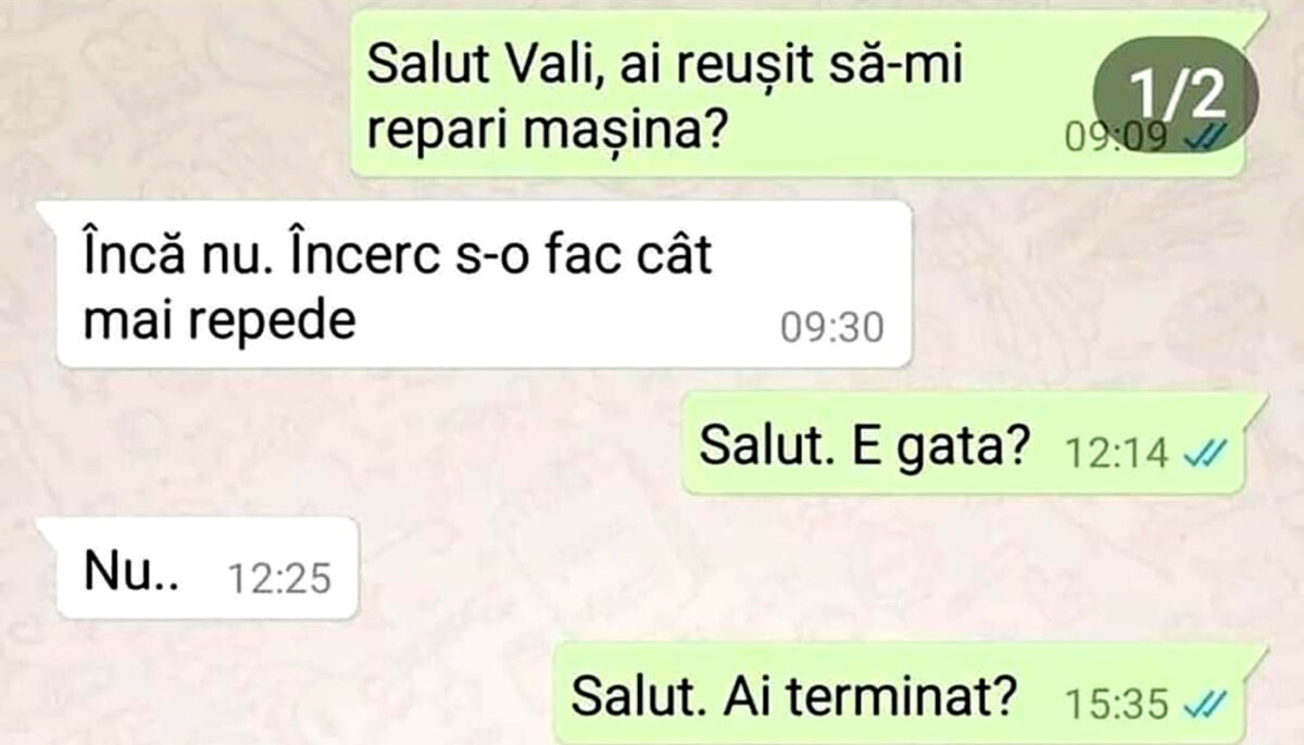 Imagine Stire BANCUL ZILEI | „Salut, Vali! Ai reușit să-mi repari mașina?” | 2review.ro