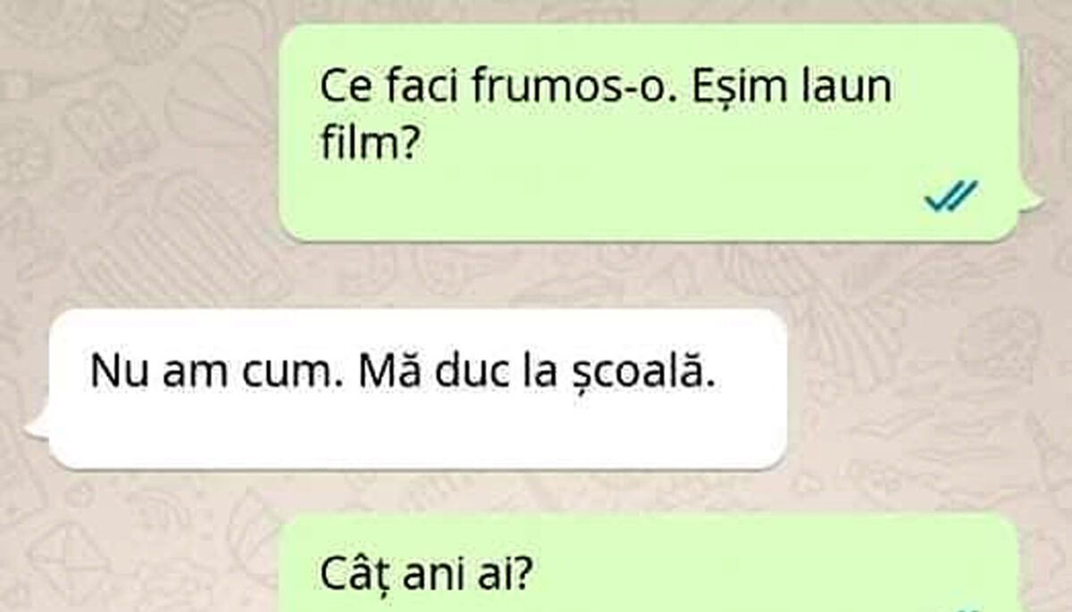 Imagine Stire Bancul sfârșitului de săptămână | „Ce faci frumoas-o. Eșim laun film?” | 2review.ro