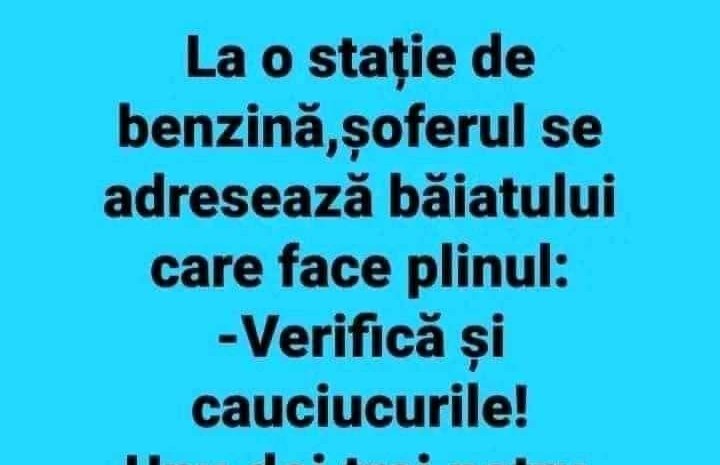 Imagine Stire BANC. Șoferul se adresează băiatului care face plinul: „Verifică și cauciucurile!” | 2review.ro