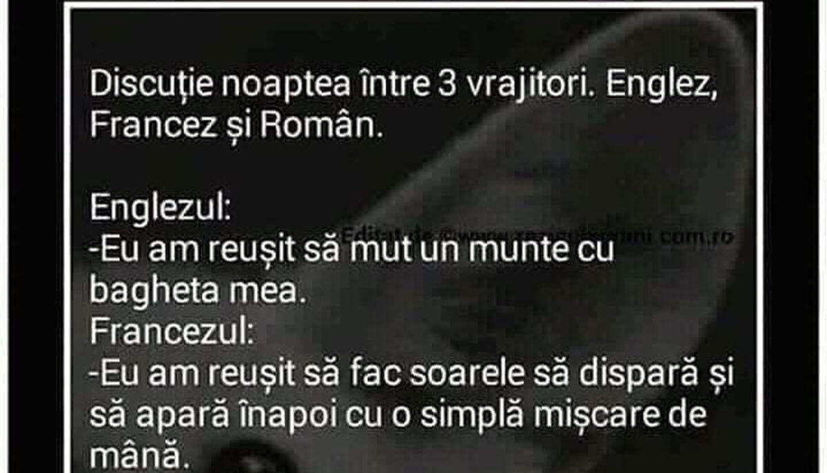 Imagine Stire BANCUL ZILEI | Discuție noaptea între 3 vrăjitori: englez, francez și român | 2review.ro