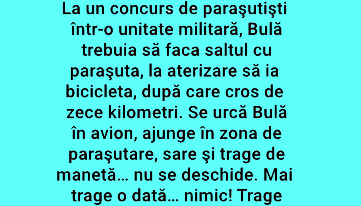 Imagine Stire BANC | Bulă sare cu parașuta. Trage de manetă și nu se deschide | 2review.ro