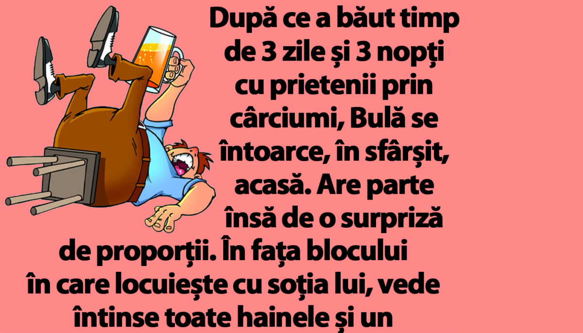 Imagine Stire BANC | După ce a băut 3 zile cu prietenii, Bulă se întoarce acasă | 2review.ro