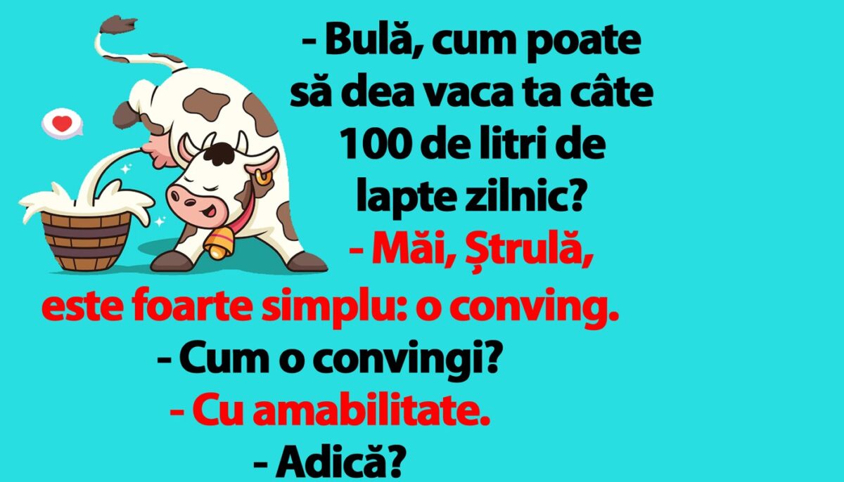 Imagine Stire BANC | „Bulă, cum poate să dea vaca ta câte 100 de litri de lapte zilnic?” | 2review.ro