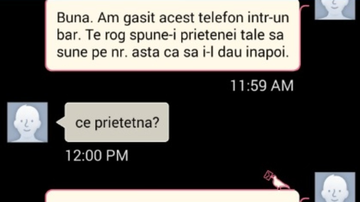 Imagine Stire BANC | „Bună. Am găsit acest telefon într-un bar. Te rog, spune-i prietenei tale să sune pe numărul acesta” | 2review.ro