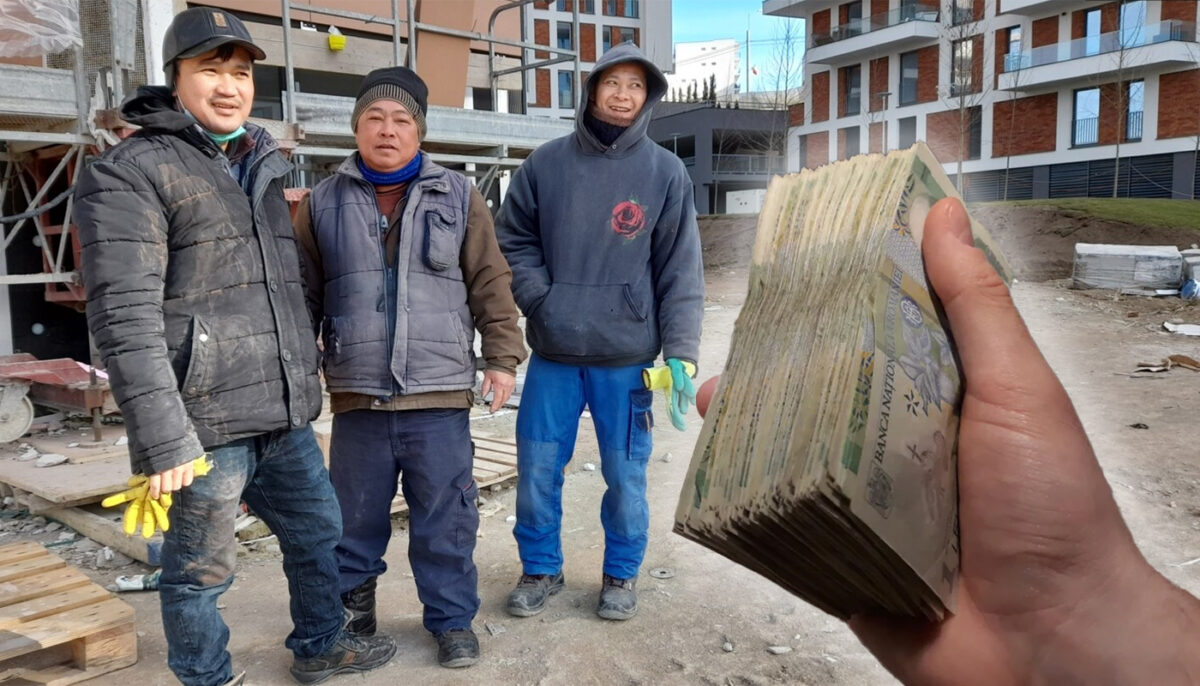 Câți lei primesc salariu Bui, Tinh și Xuan – trei vietnamezi care lucrează în construcții, în Cluj. Românii cer de 2 ori mai mulți bani!