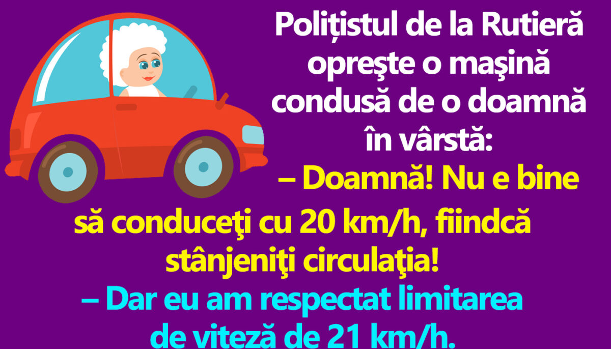 Imagine Stire BANC | Polițistul de la Rutieră opreşte o maşină condusă de o doamnă în vârstă | 2review.ro