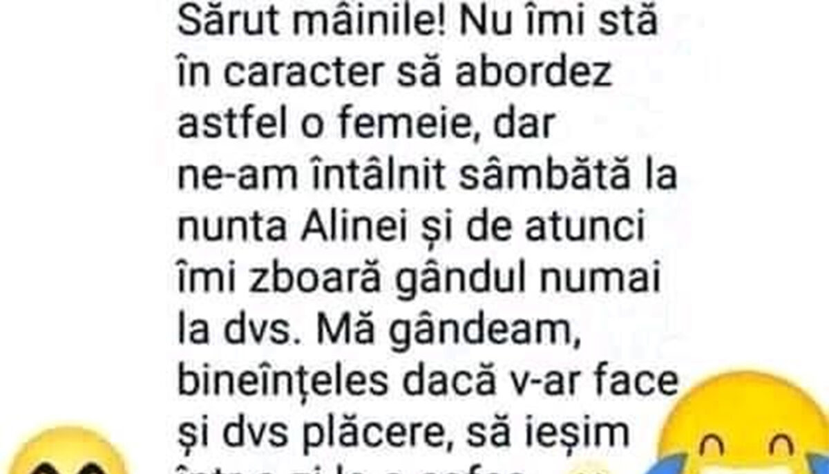 Imagine Stire BANC | „Ne-am întâlnit sâmbătă, la nunta Alinei, și îmi zboară gândul numai la dvs” | 2review.ro