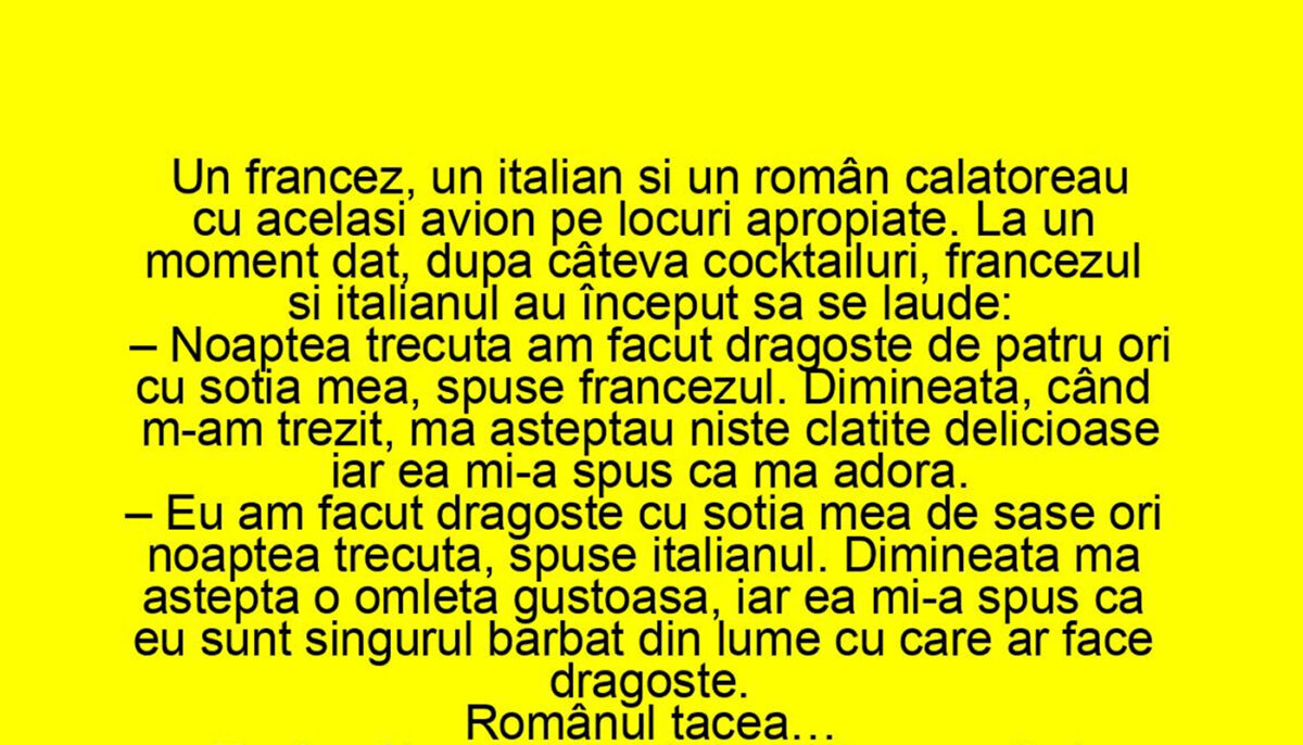 Imagine Stire BANCUL ZILEI | Un francez, un italian și un român călătoreau cu avionul | 2review.ro
