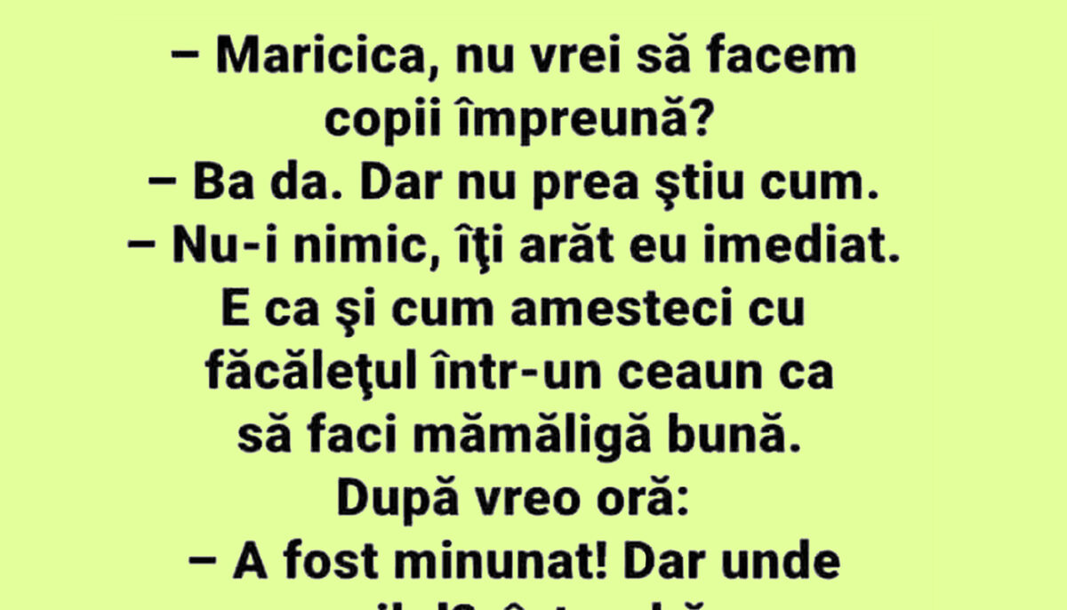 Imagine Stire BANCUL ZILEI | „Maricica, nu vrei să facem copii împreună?” | 2review.ro