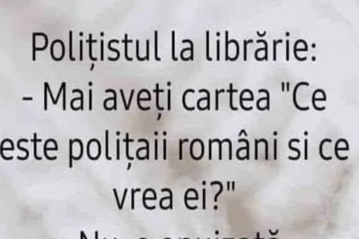 Imagine Stire BANC | Polițistul vine la librărie: -Mai aveți cartea „Ce este polițaii români și ce vrea ei”? | 2review.ro