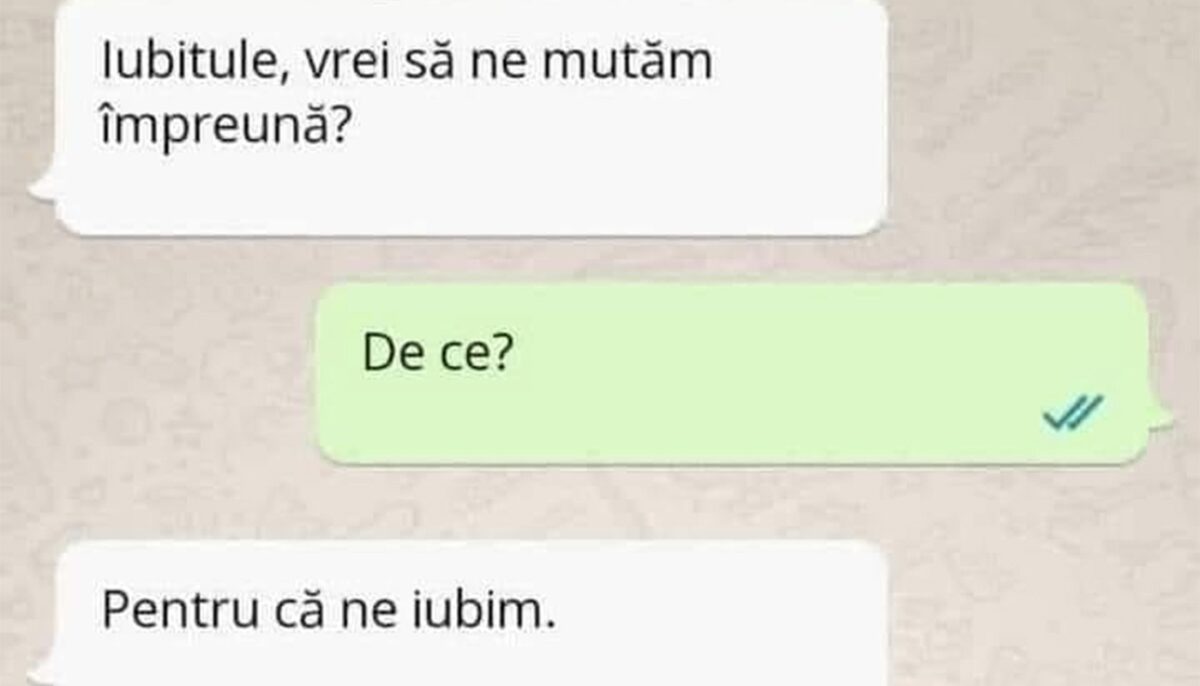 Imagine Stire Bancul începutului de noiembrie | „Iubitule, vrei să ne mutăm împreună?” | 2review.ro