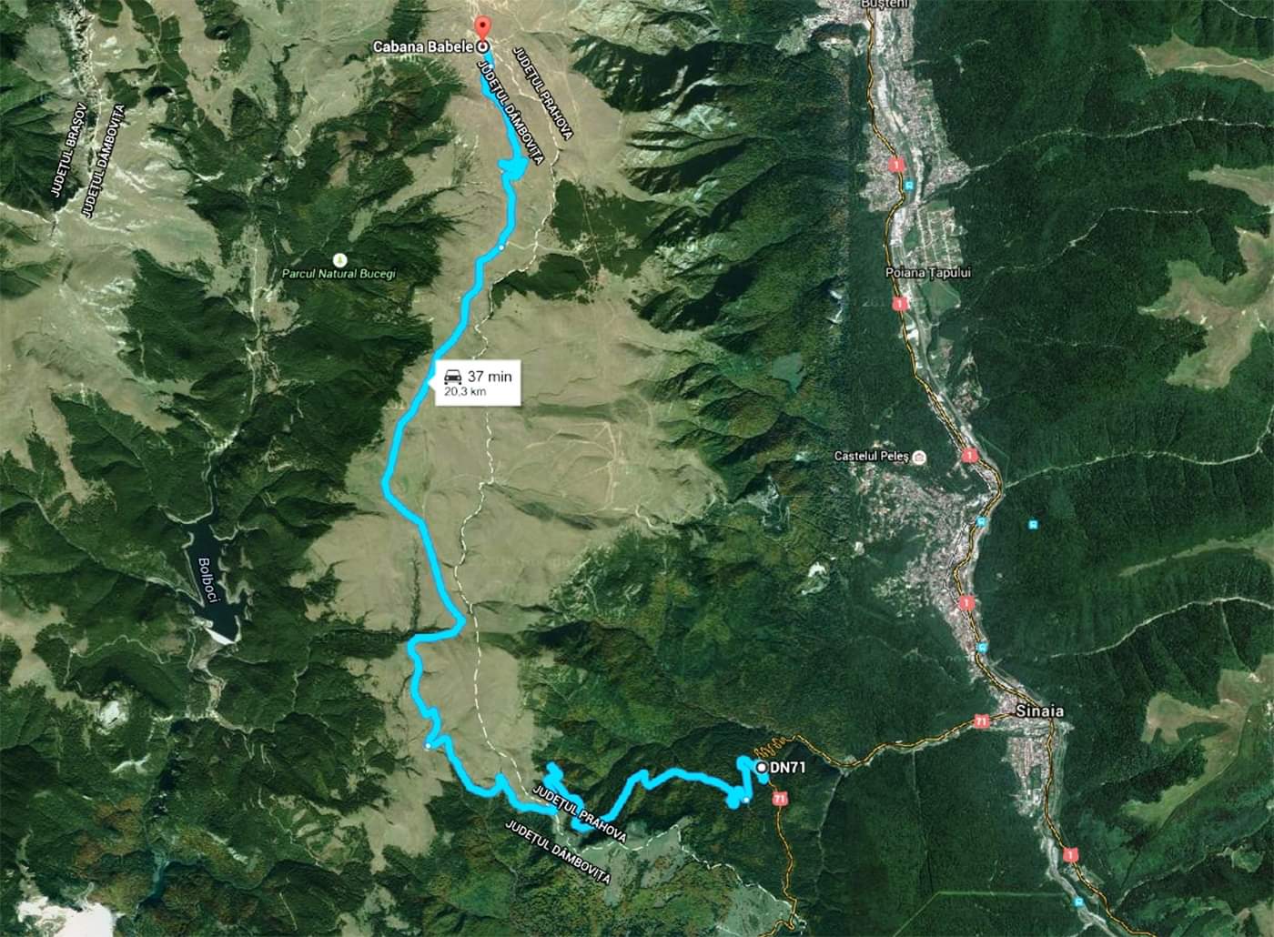 Traseul șoselei Drumul Babelor