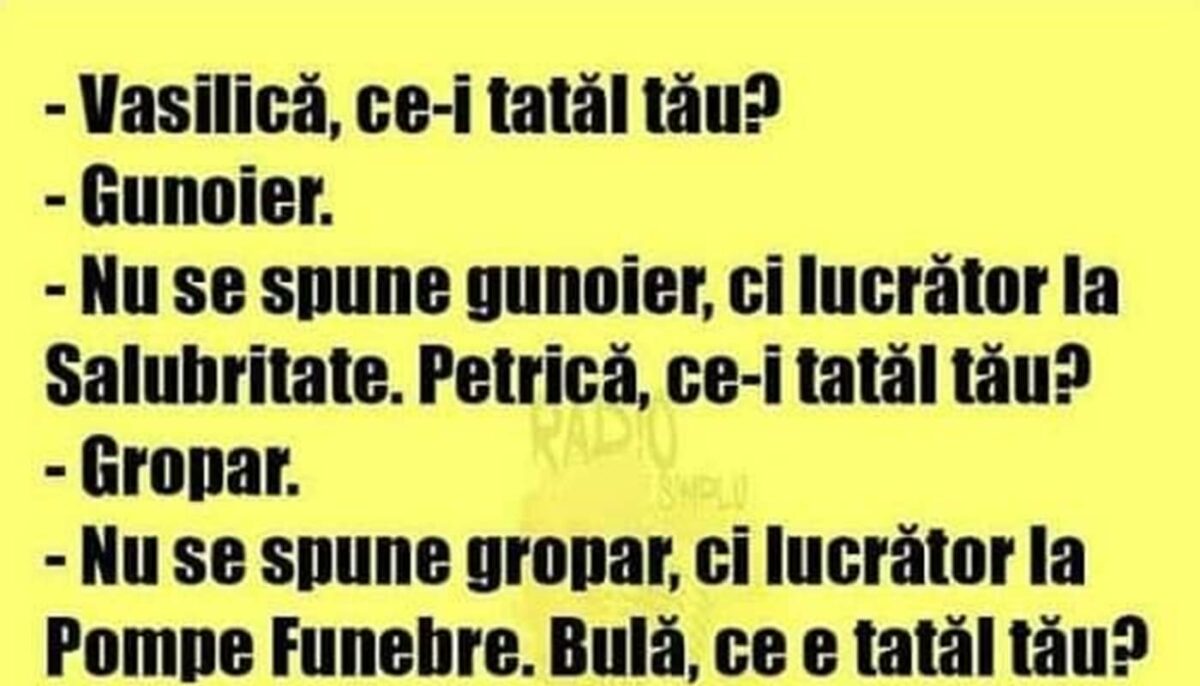 Imagine Stire Bancul sfârșitului de săptămână | „Vasilică, ce e tatăl tău?” | 2review.ro