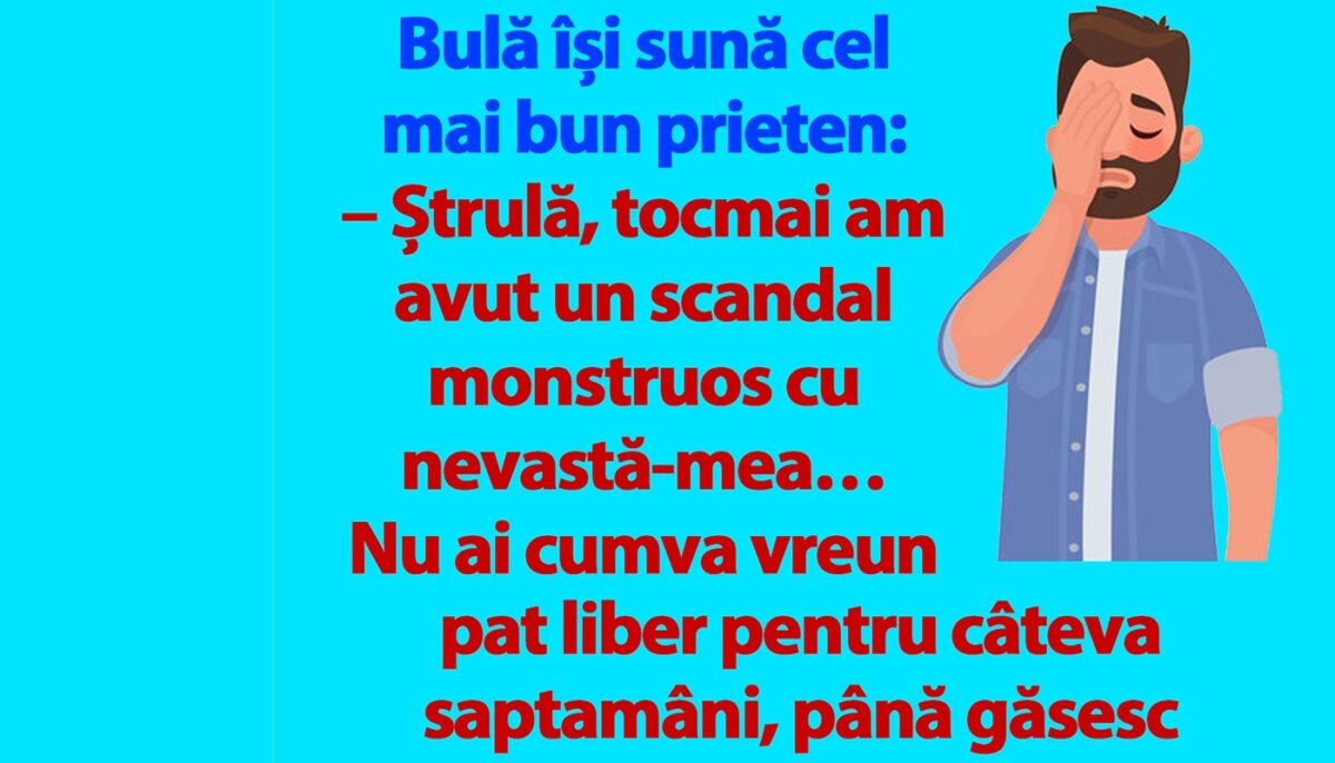 Imagine Stire BANC | Bulă își sună cel mai bun prieten: „M-am certat cu nevastă-mea. Ai cumva vreun pat liber?” | 2review.ro