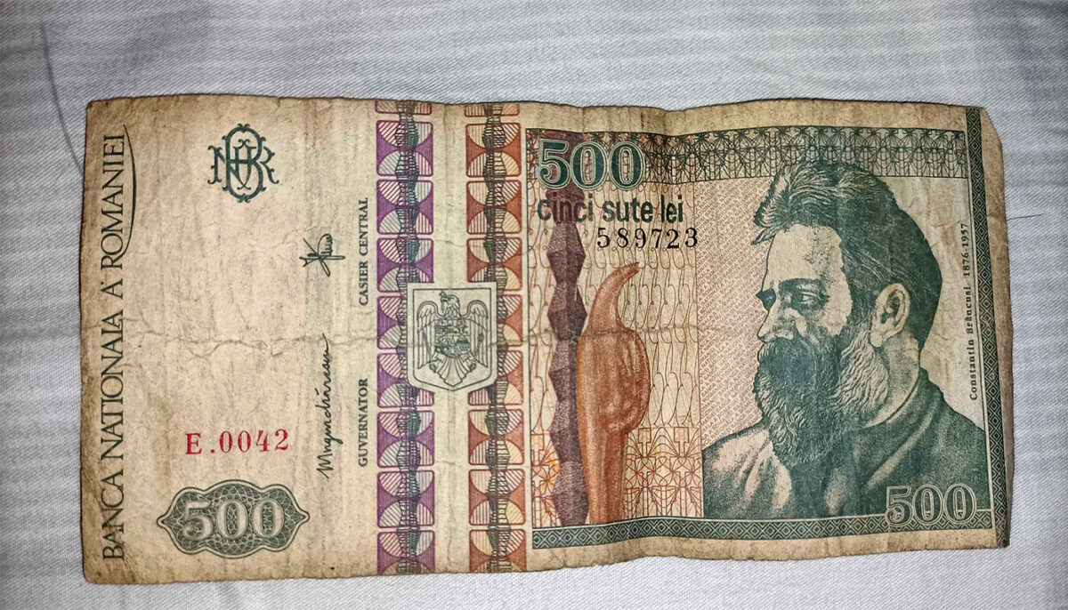 Mai ții minte bancnota de 500 de lei cu chipul lui Brâncuși? Suma uriașă cu care se vinde acum, în 2022
