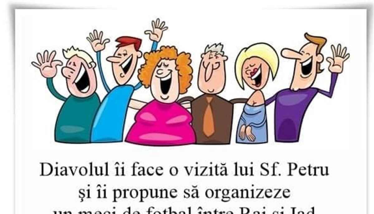 Imagine Stire BANCUL ZILEI | Diavolul îi face o vizită Sfântului Petru și îi propune un meci de fotbal între Rai și Iad | 2review.ro