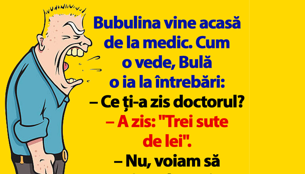 Imagine Stire BANC | Bubulina vine acasă de la medic. Cum o vede, Bulă o ia la întrebări | 2review.ro