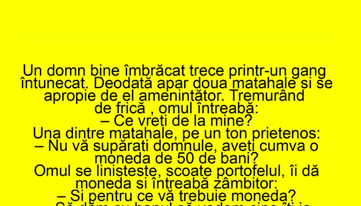Imagine Stire BANCUL ZILEI | „Domnule, aveți cumva o monedă de 50 de bani?” | 2review.ro