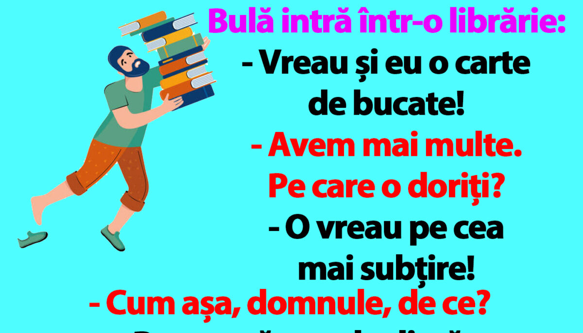 Imagine Stire BANC | Bulă intră într-o librărie: „Vreau și eu o carte de bucate!” | 2review.ro