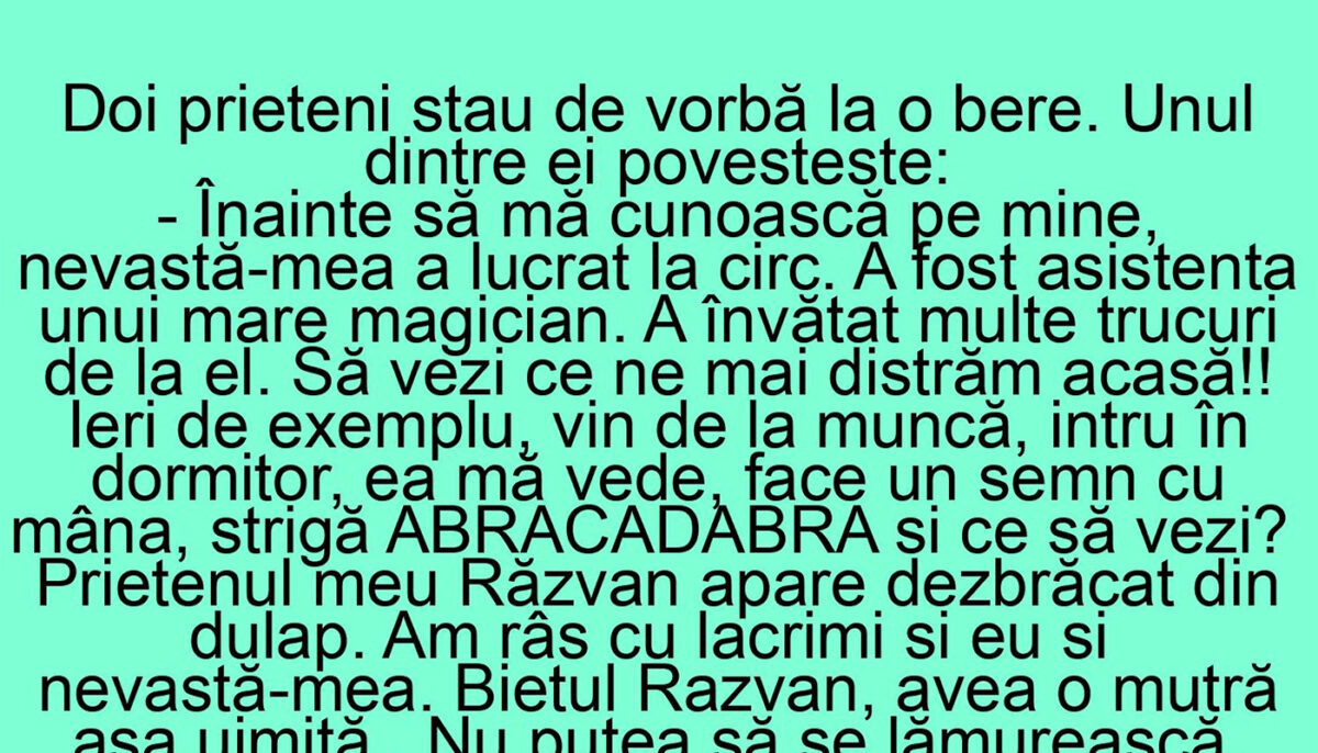 Imagine Stire BANC | „Înainte să mă cunoască pe mine, nevastă-mea a lucrat la circ!” | 2review.ro