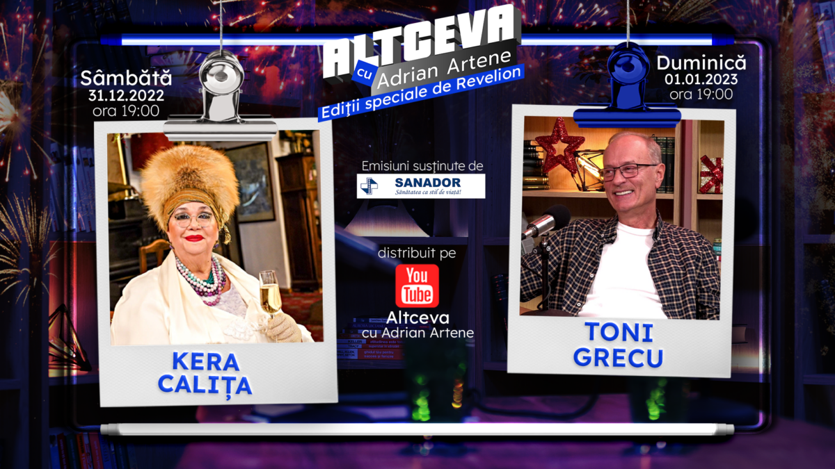 Imagine Stire Kera Calița, patroana restaurantului Jariştea din Bucureşti, și Toni Grecu, invitați la podcastul ALTCEVA cu Adrian Artene în două ediții speciale de Revelion | 2review.ro