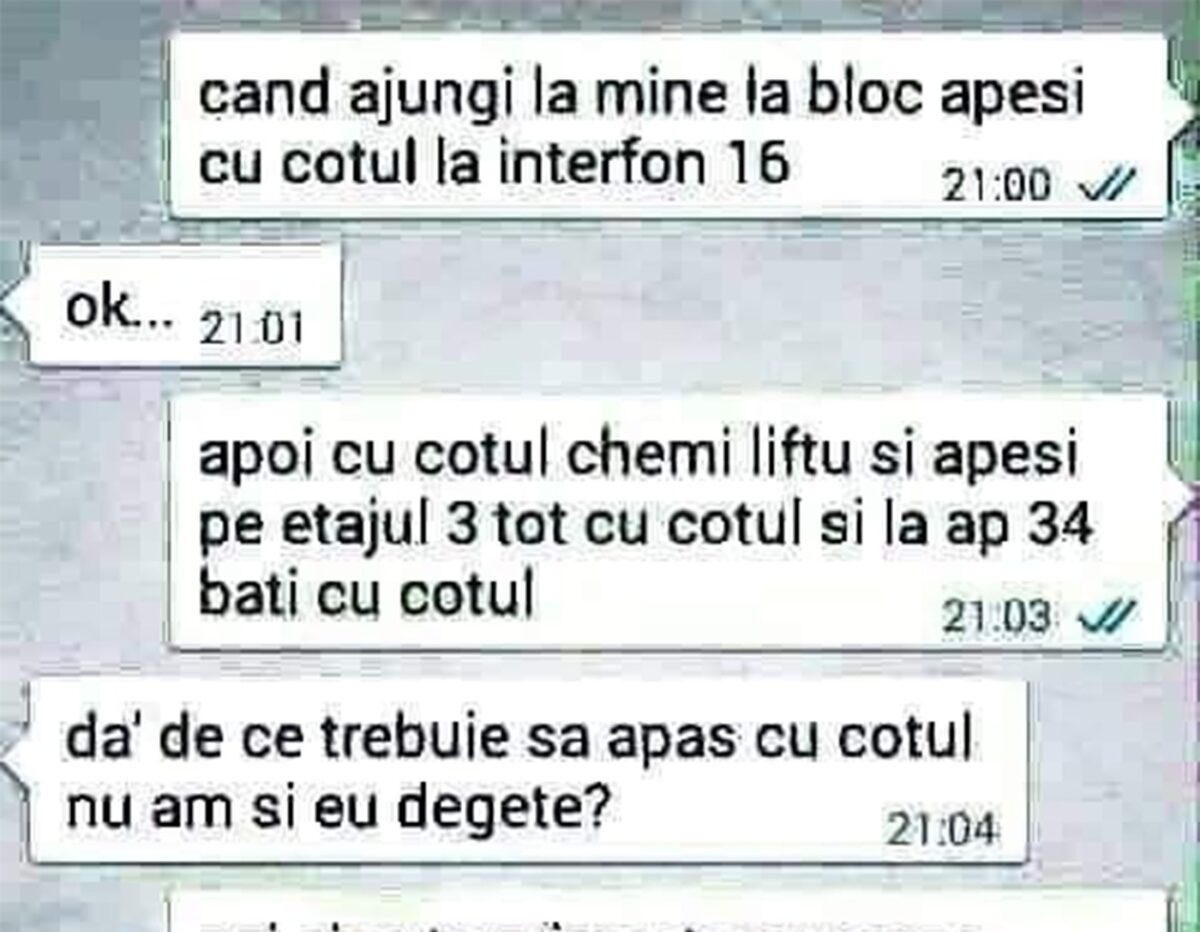 Imagine Stire BANCUL ZILEI | „Când ajungi la mine la bloc, să apeși cu cotul la interfon 16” | 2review.ro