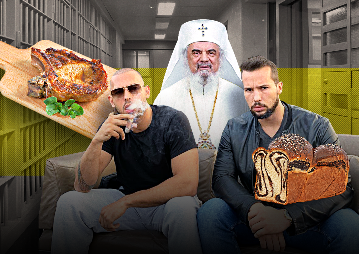 Imagine Stire Tristan și Andrew Tate, Revelion în Arestul Central. Fără șampanii, dar cu grătar din cotlet de porc + cozonac de la Patriarh | 2review.ro