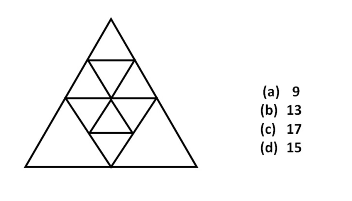 Test de inteligență | Câte triunghiuri sunt, în total, în această imagine: 9, 13, 17 sau 15?
