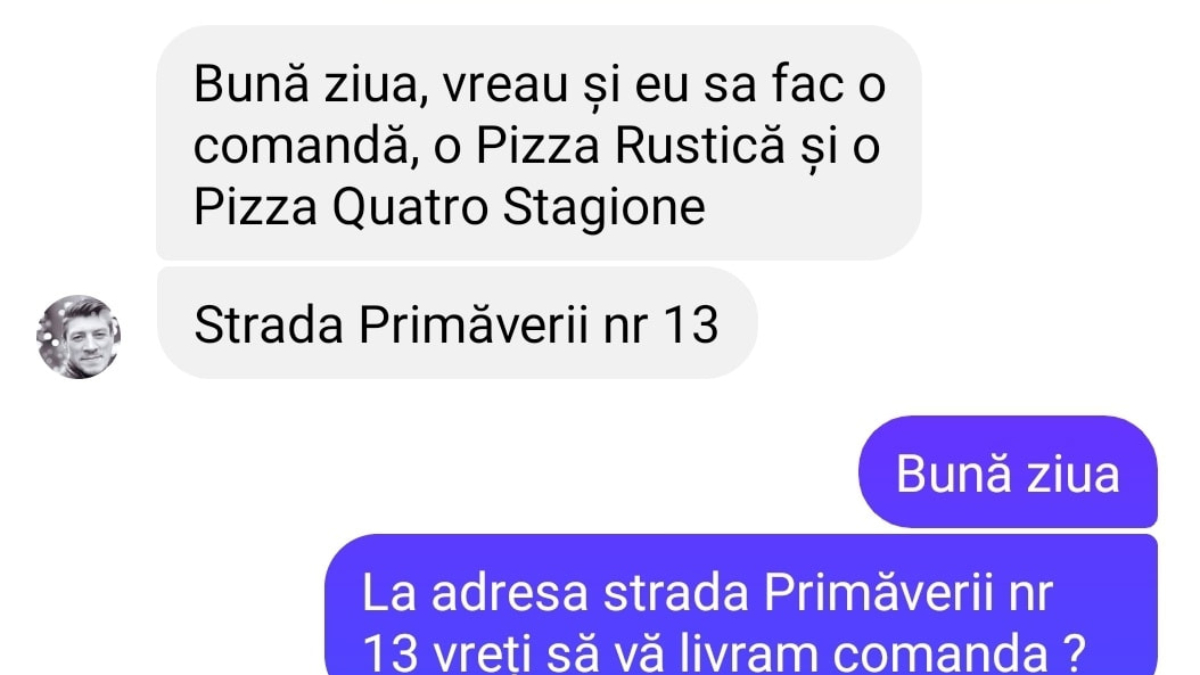 Imagine Stire BANC | Bună ziua, vreau și eu să fac o comandă, o pizza rustică și o pizza quatro stagioni” | 2review.ro